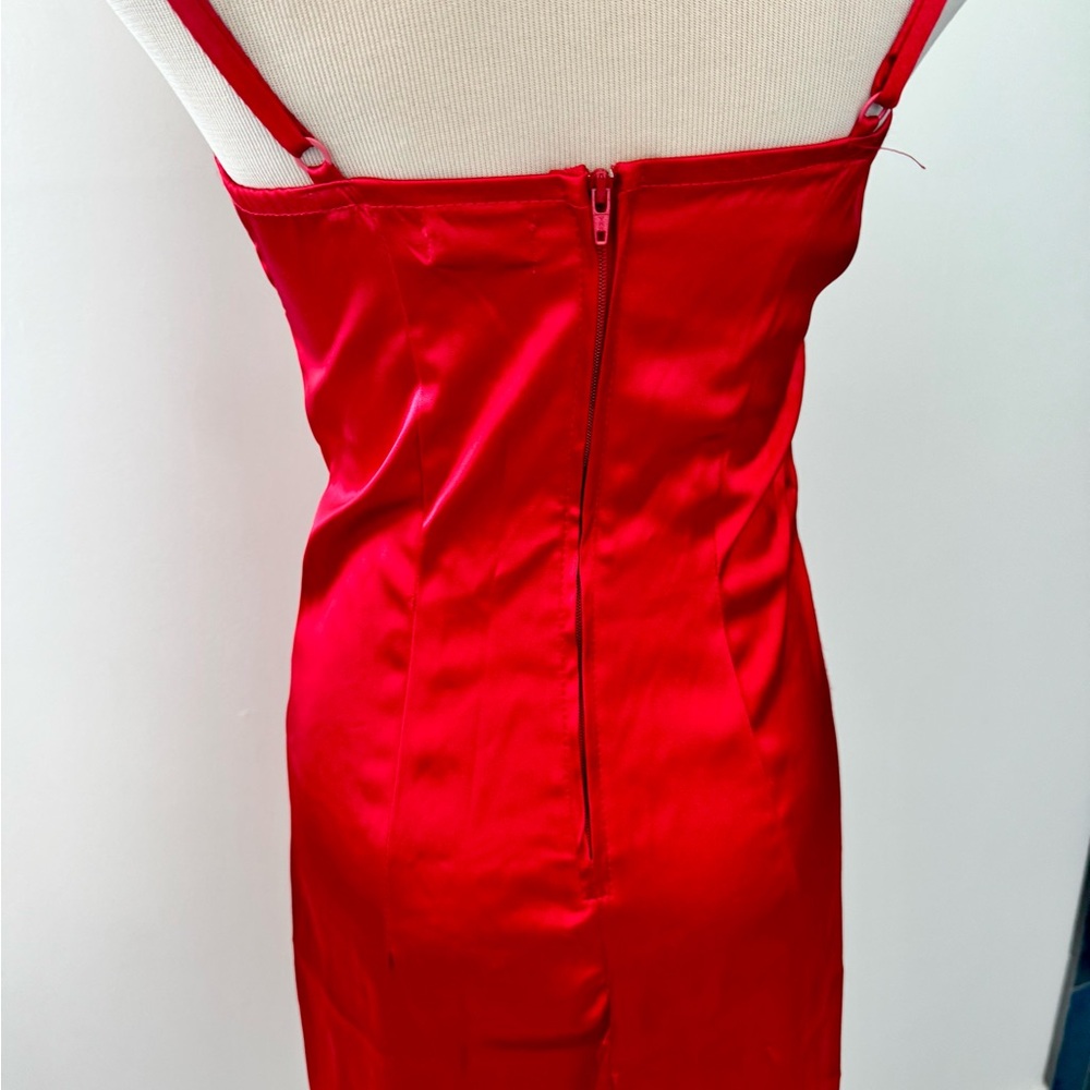 Ruby Rox Red Ruched Strapless Sheath Dress - Picture 4 of 6
